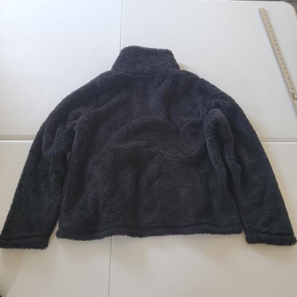 J.Crew Pullover Womens Medium Black Sherpa Fleece Half Zip Teddy Cozy FA21 AZ295 - Picture 3 of 9